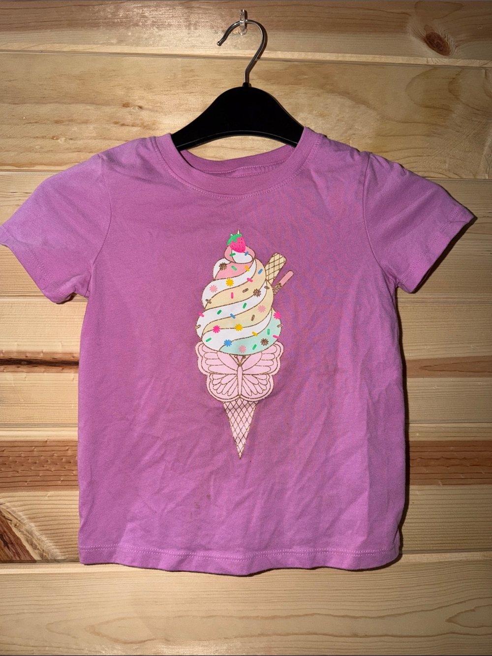 Cat & Jack Pink Ice Cream Cone Short Sleeve Tee